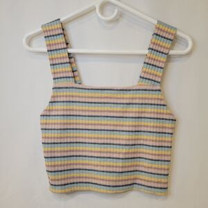 American Eagle Multicolor Striped Crop Top